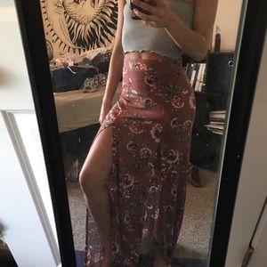 flowered maxi skirt